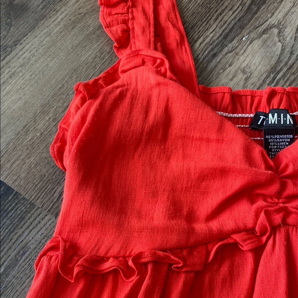 Red Sleeveless Ruffled tank - Picture 2 of 5